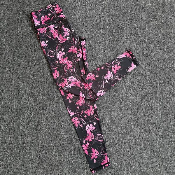 

women yoga pants tights gym clothing running jogging fitness sports trousers high waist tight printing workout outfits, White;red