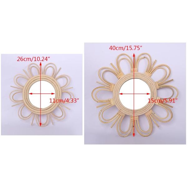 

mirrors 2021 woven rattan dressing mirror innovative art decoration makeup bathroom