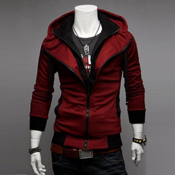 

men's jackets 2021 autumn jacket cultivate paragraph color matching male's hooded coat, Black;brown