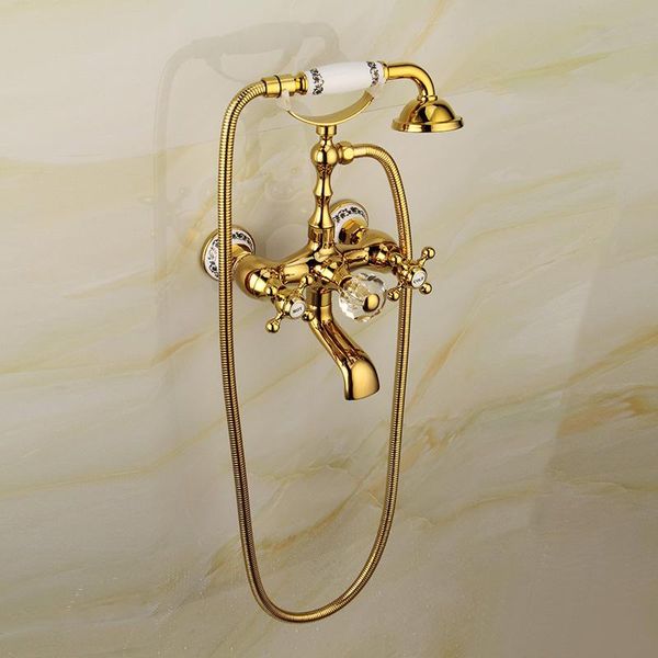 

bathroom gold wall mounted bidet faucet set hand held spray shower the bath electroplated flower aspersed suits sets