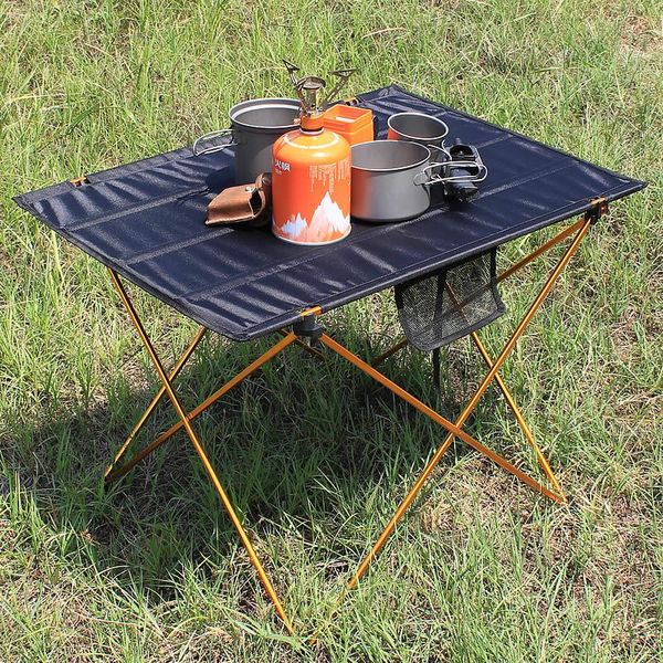 

outdoor compact folding camping table lightweight cup holders, portable camp furniture