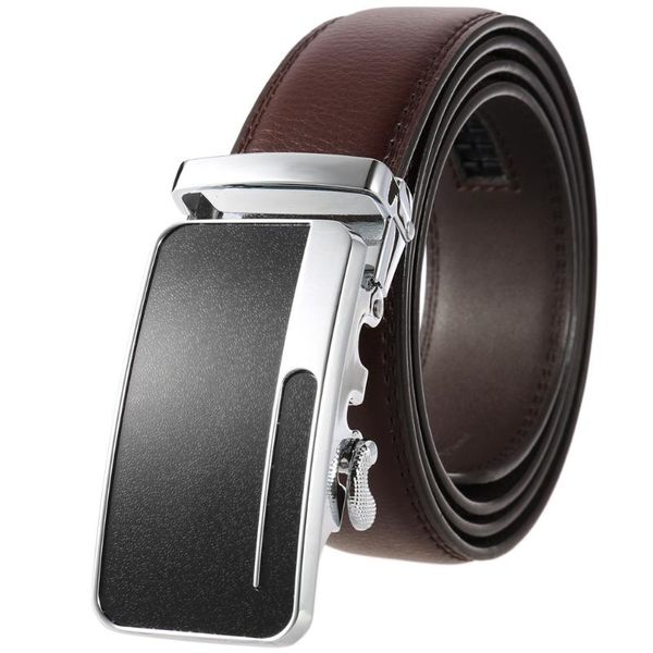 

belts belt men genuine luxury leather belts,strap male metal automatic buckle designer ly136-0683-1, Black;brown