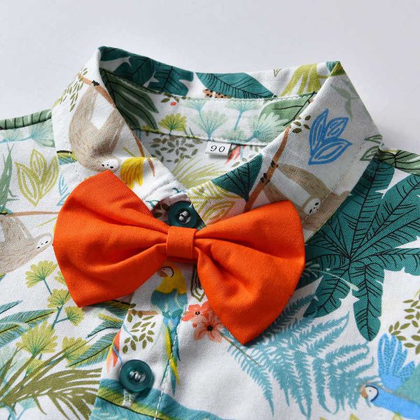 

children's summer beach short sleeve shirt casual shorts two piece baby, Blue