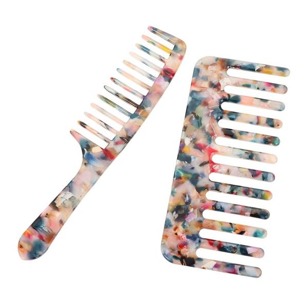 

hair brushes 2pcs practical wide tooth comb dry and wet large home, Silver