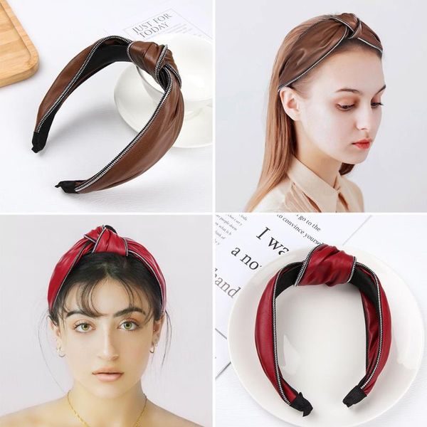 

hair clips & barrettes retro design for girls luxury headwear wide-brimmed hairband women leather band jewelry accessories, Golden;silver
