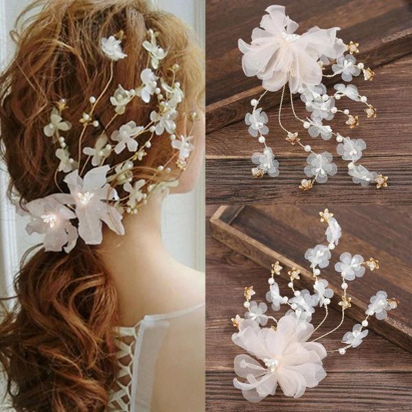 

hair accessories attractive lace flowers faux pearl headwear bride wedding party hairpin, Slivery;white