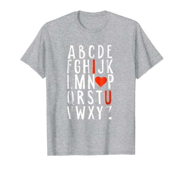 

alphabet i love (heart) u valentines day t-shirt, White;black
