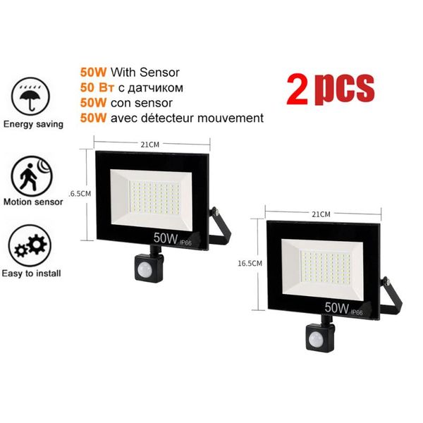 

floodlights 220v 10-100w led floodlight reflector spotlight outdoor exterior lighting street wall lamp security light optional motion