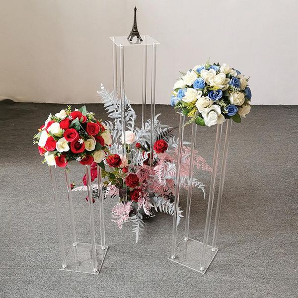 

party decoration 10pc acrylic floor vase clear flower stand table centerpiece for marriage vintage floral columns wedding