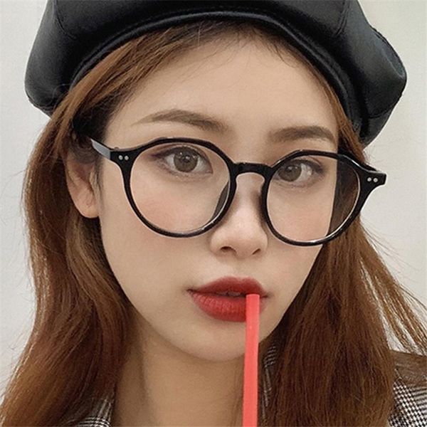 

round shades sunglasses women gafas eyeglasses anti blue light blocking glasses frame female oculos eyewear ladies, White;black