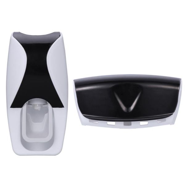 

bath accessory set neutral toothpaste dispenser squeezer with brush holder for bathroom use(black)