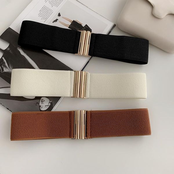 

belts autumn and winter elastic women's wide belt, decorative fabric with dress, waist thin, Black;brown