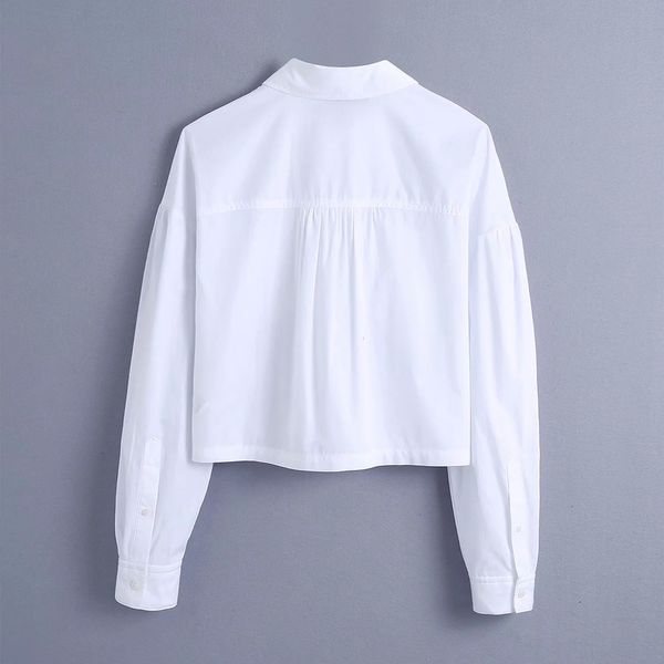 

women's blouses & shirts 2021 casual white color loose pretty female shirt short shirts with pockets