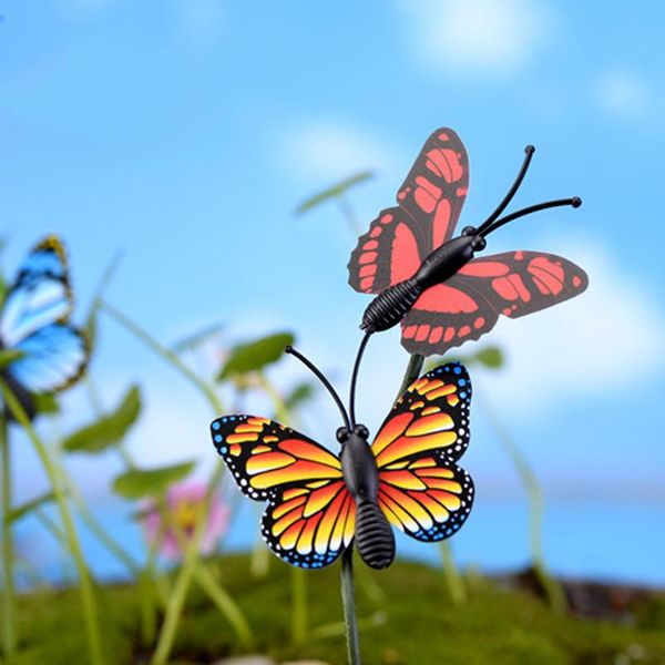 

decorative objects & figurines 3pc 3d butterfly miniature fairy garden ornament plant pot diy craft mini gnomes moss terrariums decoration