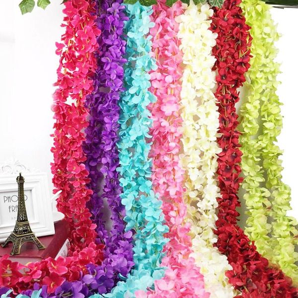 

decorative flowers & wreaths 2m home fashion artificial hydrangea party romantic wedding garlands of wisteria v1820
