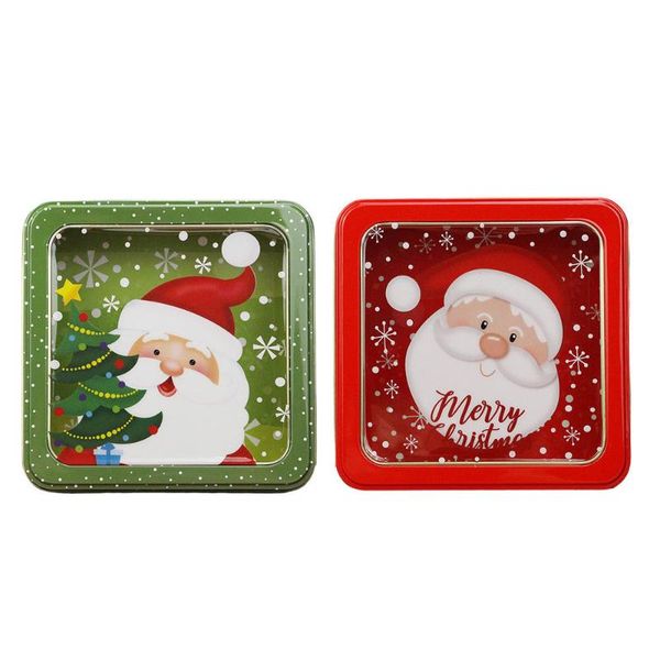 

gift wrap 2 pcs christmas candy jar xmas decorative case iron storage boxes
