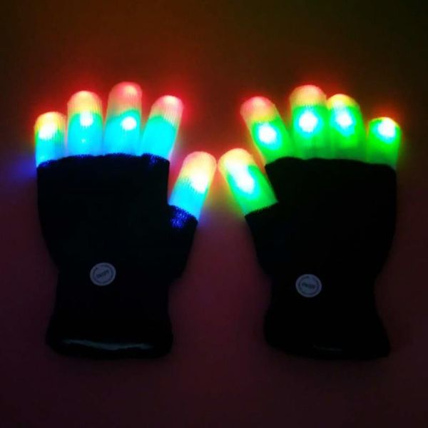 

party decoration led glow gloves supplies glowing rave flashing glove light up finger tip lighting halloween gift kid decor