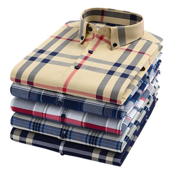 

men's casual shirts clothing 100% cotton oversized shirt classic british retro long sleeve for middle-aged and old age, White;black