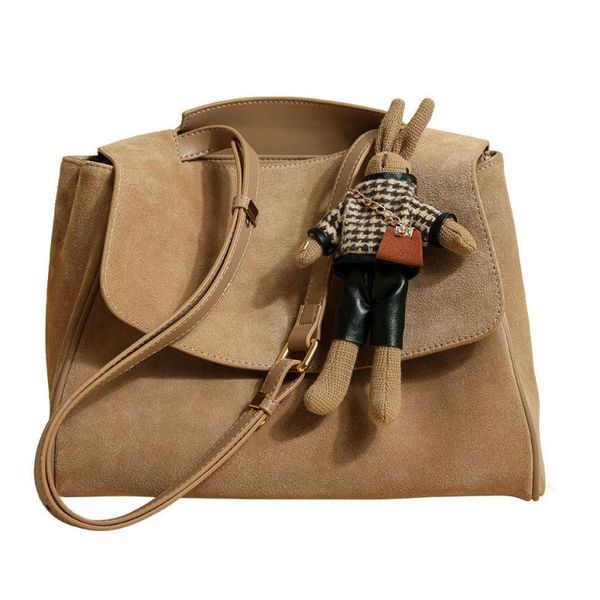 

evening bags pu leather flap crossbody for women vintage big capacity shoulder nubuck suede large tote handbag