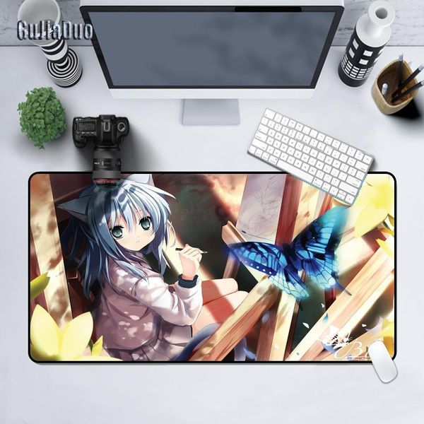 

mouse pads & wrist rests gujiaduo cute anime cat ears girl pad lapkeyboard desk mat game large gaming room accessories kawaii cartoon mo