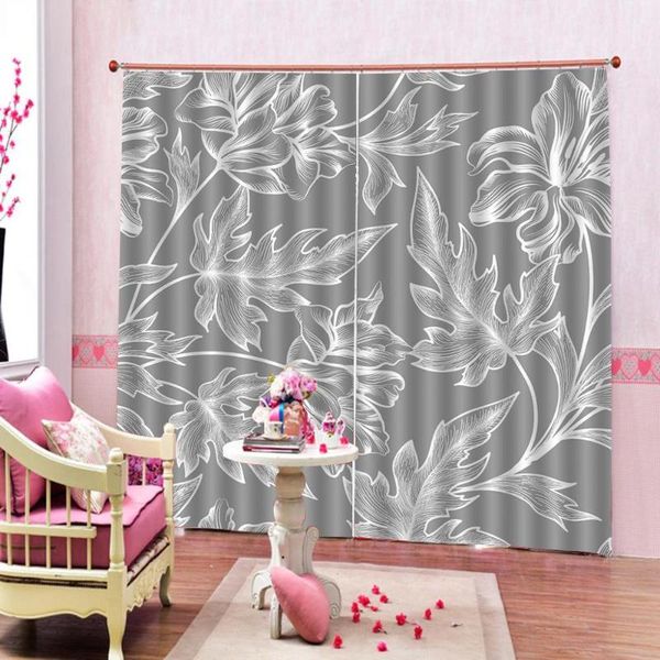 

curtain & drapes modern flower curtains 3d luxury blackout window living room