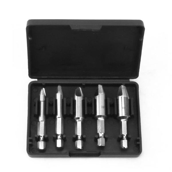 

professional hand tool sets 5pcs broken screw extractor set rusty stripped extraction hss remover use with pneumatic drills