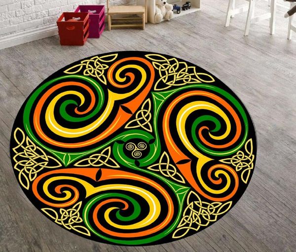

carpets celtic circle color patterned round carpet, non slip floor area rug