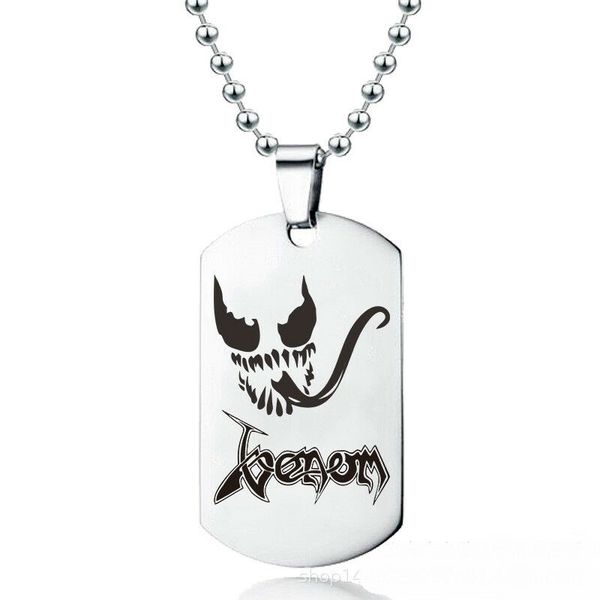 

silver black venom mask stainless steel pendant men's necklace chain gifts