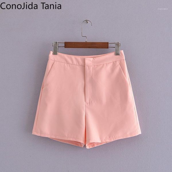 

women's shorts summer fashion temperament high-waisted zip-up, White;black