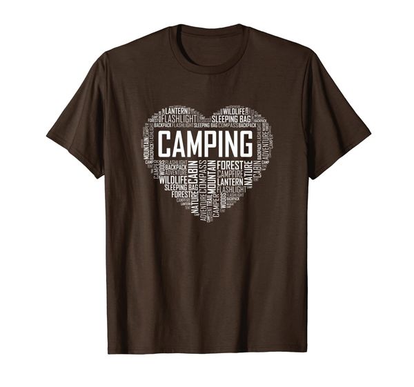 

camper heart love camping lover gift camp life t-shirt, White;black