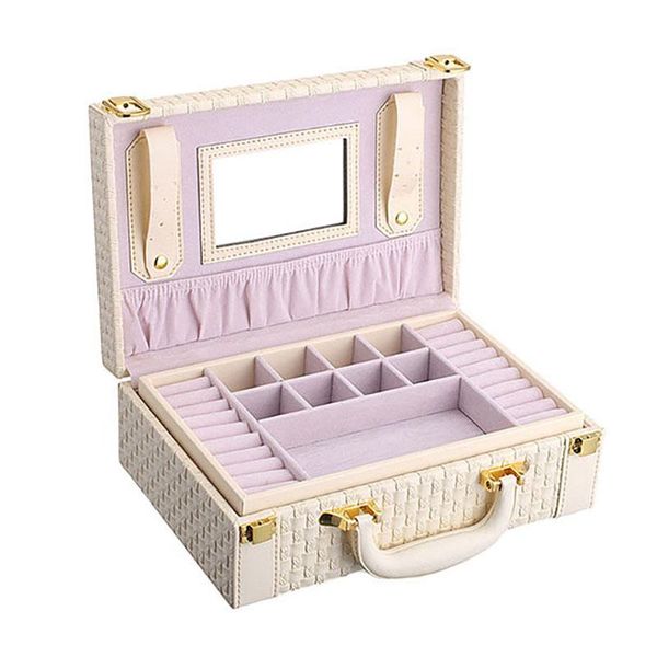 

storage boxes & bins promotion guanya portable braided pattern necklace jewelry packaging box rings earrings organizer case for g