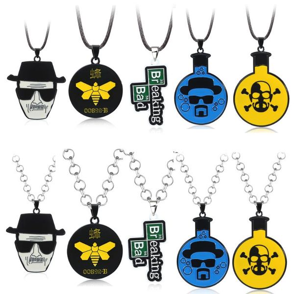 

pendant necklaces breaking bad necklace walter white metal skull bee logo znic alloy women men jewelry gift, Silver
