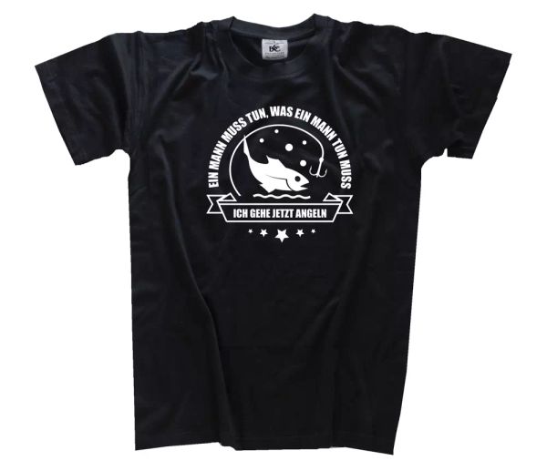 

a man must do-fishing/fish fisherman fishing angler t-shirt s-3xl, White;black