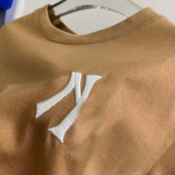 

2021 summer women's round neck letter embroidery back old print slim fit sports loose t-shirt couple short sleeve, White