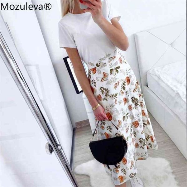 

mozuleva spring summer high waist chiffon women midi skirts casual floral print female maxi beach tutu femme 210621, Black