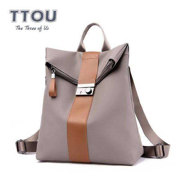 

outdoor bags solid color large capacity women backpack anti-theft female school laphold waterproof fashion ladies quality travel bag