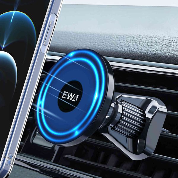 

ewa magnetic car mount compatible with iphone 12/13/ pro/12 max/12 mini/magsafe case strong magnet air vent phone holder