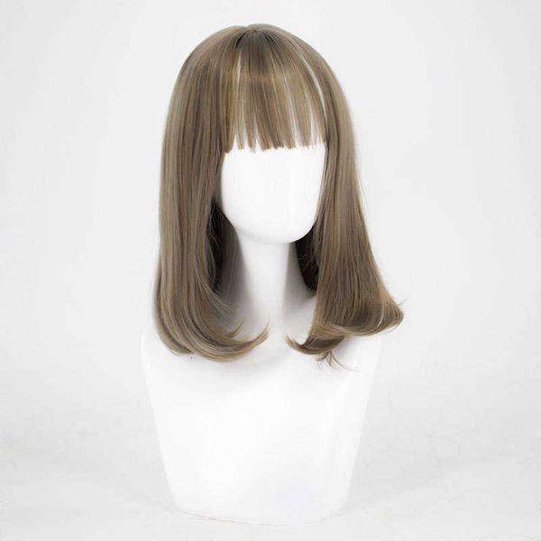 

long hair in wig cover with micro curl inside button, Black