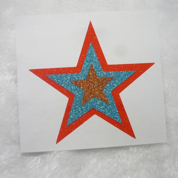 

stickers - bronze, turquoise with red outline 3inch cut-outs gift wrap