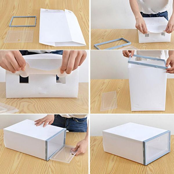 

clothing & wardrobe storage transparent plastic shoe box flip design artifact home tool c66