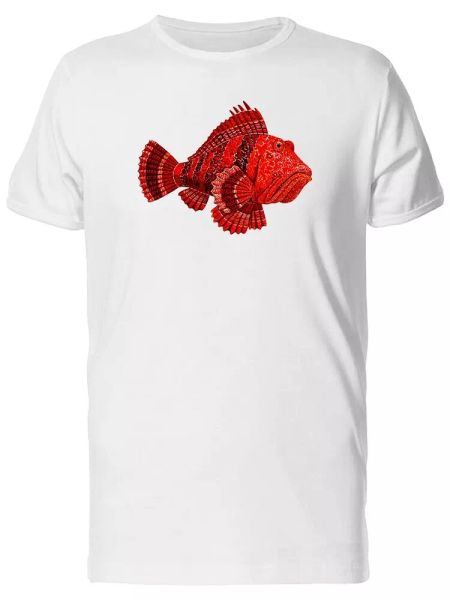 

cool red scorpion fish men's tee -image by shutterstock, White;black