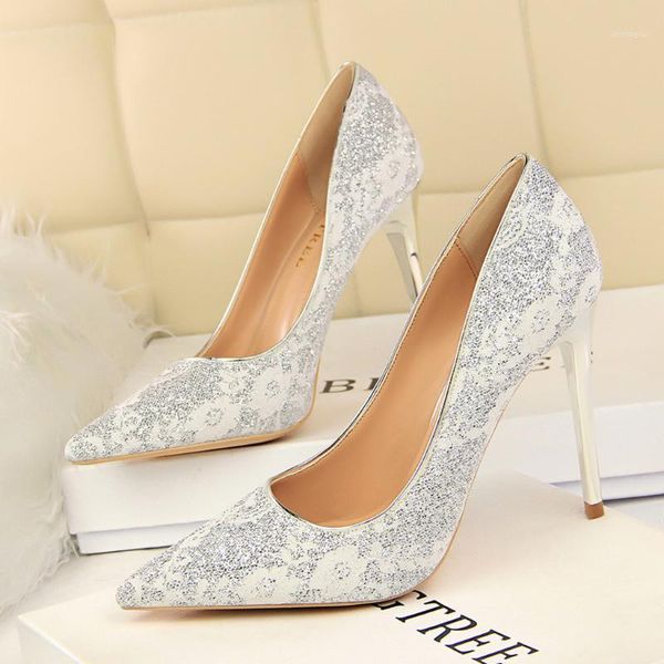 

sandals european and american style banquet fashion women's high heels nightclub shallow mouth lace wedding shoes#1, Black