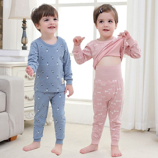 

autumn winter childrens pajamas sets baby girl clothes boys pyjamas girls pijamas baby sleepwear kids long sleeve t-shirt+pants, White