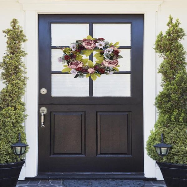 

decorative flowers & wreaths 40cm autumn wreath christmas thanksgiving garland window restaurant doorplate home door#8 decor
