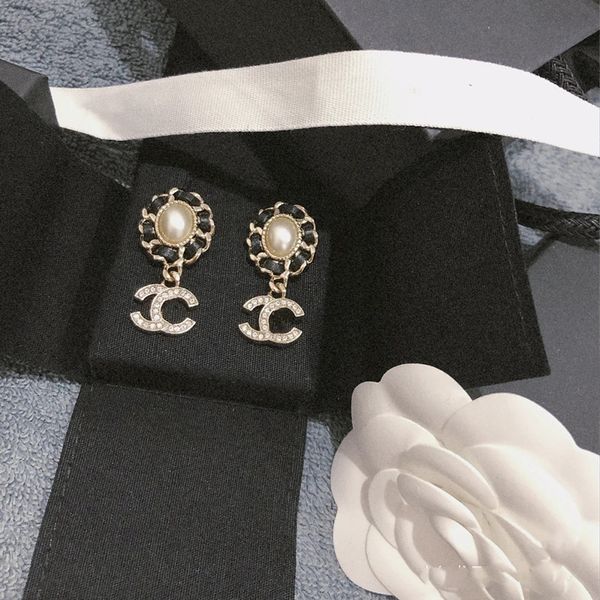 

earrings cuff stud 21 autumn and winter lamb skin wear chain pearl pendant fashion simple versatile trend, Golden