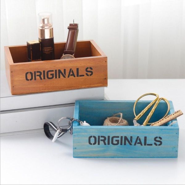 

storage boxes & bins wooden retro box fleshy flower pot desksucculent planting gift