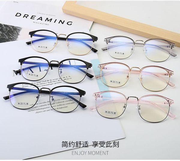 

fashion sunglasses frames 2021 women men anti blue optical spectacle eyeglasses for male computer glasses frame clear lens vintage eyewear o, Black