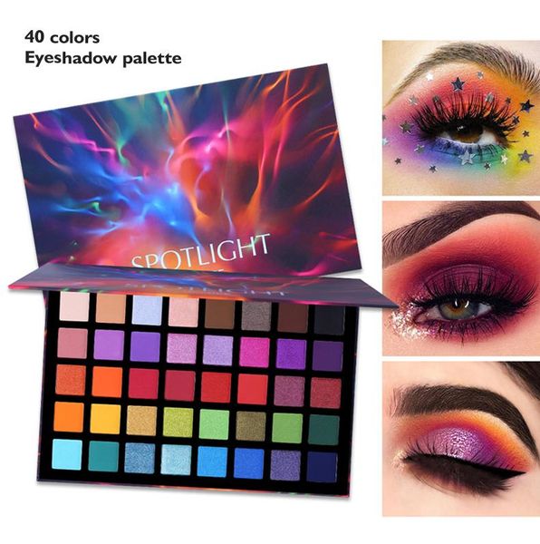 

eye shadow palette, 40 colors, bright pigments, powder compression, settings