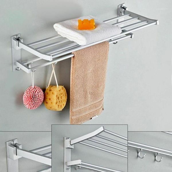 

towel racks storage rack double bars bathroom hanger space aluminum accessories ring toilet brush1