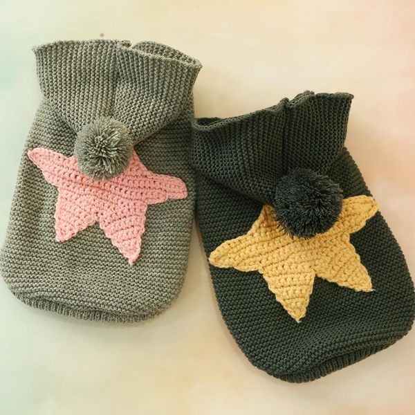 

dog apparel warm sweater teddy puppy nordic starfish pet jumper clothes hood with fur ball xs s m l xl
